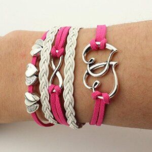 Handmade Braided Multi Layers Vintage Woven Rope Woven Leather Alloy Owl Bangle